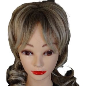 Stylish Synthetic Gray and Black Hair Wig